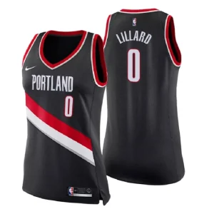 Womens Portland Trail Blazers 0 Damian Lillard Icon Edition Black Swingman Jersey