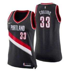 Womens Portland Trail Blazers 33 Zach Collins Icon Edition Black Swingman Jersey