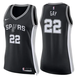 Womens San Antonio Spurs 22 Rudy Gay Icon Black Swingman Jersey