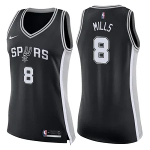 Womens San Antonio Spurs 8 Patty Mills Icon Black Swingman Jersey