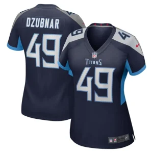 Womens Tennessee Titans Nick Dzubnar Nike Navy Game Jersey