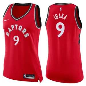 Womens Toronto Raptors 9 Serge Ibaka Icon Red Swingman Jersey