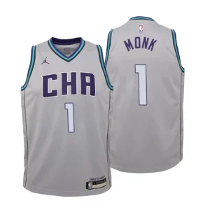 Youth 2019-20 Charlotte Hornets 1 Malik Monk City Gray Swingman Jersey