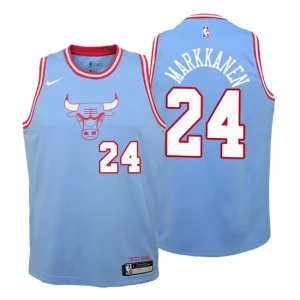 Youth 2019-20 Chicago Bulls 24 Lauri Markkanen City Blue Swingman Jersey