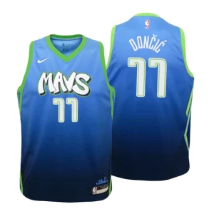 Youth 2019-20 Dallas Mavericks 77 Luka Doncic City Blue Swingman Jersey