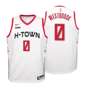 Youth 2019-20 Houston Rockets 0 Russell Westbrook City White Swingman Jersey