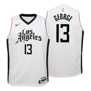 Youth 2019-20 Los Angeles Clippers 13 Paul George City White Swingman Jersey