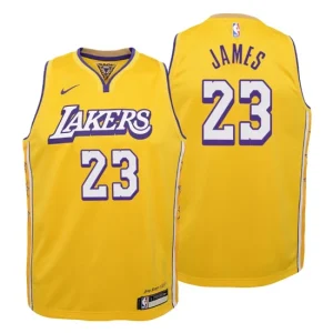 Youth 2019-20 Los Angeles Lakers 23 LeBron James City Gold Swingman Jersey