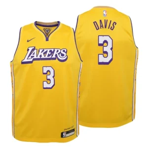 Youth 2019-20 Los Angeles Lakers 3 Anthony Davis City Gold Swingman Jersey