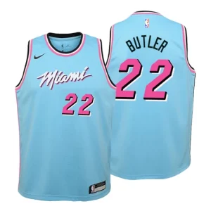 Youth 2019-20 Miami Heat 22 Jimmy Butler City Blue Swingman Jersey