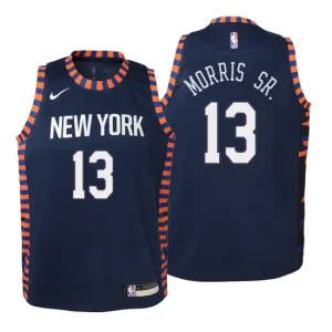 Youth 2019-20 New York Knicks 13 Marcus Morris Sr. City Navy Swingman Jersey