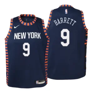 Youth 2019-20 New York Knicks 9 R.J. Barrett City Navy Swingman Jersey