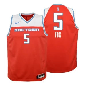 Youth 2019-20 Sacramento Kings 5 DeAaron Fox City Red Swingman Jersey