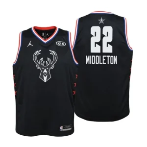 Youth 2019 NBA All-Star Game Milwaukee Bucks 22 Khris Middleton Black Swingman Jersey