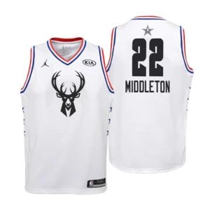 Youth 2019 NBA All-Star Game Milwaukee Bucks 22 Khris Middleton White Swingman Jersey