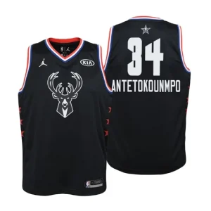 Youth 2019 NBA All-Star Game Milwaukee Bucks 34 Giannis Antetokounmpo Black Swingman Jersey