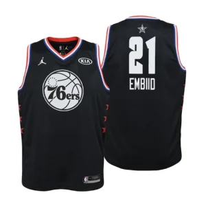 Youth 2019 NBA All-Star Game Philadelphia 76ers 21 Joel Embiid Black Swingman Jersey