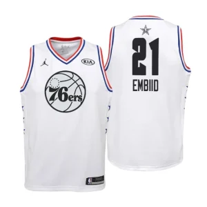 Youth 2019 NBA All-Star Game Philadelphia 76ers 21 Joel Embiid White Swingman Jersey