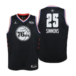 Youth 2019 NBA All-Star Game Philadelphia 76ers 25 Ben Simmons Black Swingman Jersey