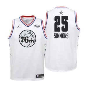 Youth 2019 NBA All-Star Game Philadelphia 76ers 25 Ben Simmons White Swingman Jersey