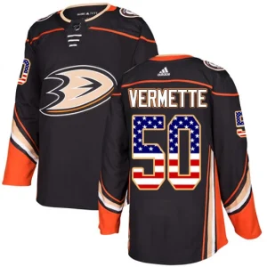 Youth Anaheim Ducks Antoine Vermette 50 Black USA Flag Fashion