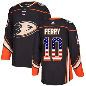 Youth Anaheim Ducks Corey Perry 10 Black USA Flag Fashion