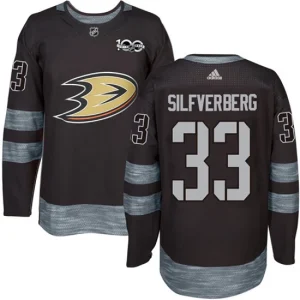 Youth Anaheim Ducks Jakob Silfverberg 33 Black 1917-2017 100th Anniversary