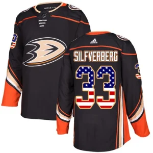 Youth Anaheim Ducks Jakob Silfverberg 33 Black USA Flag Fashion