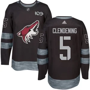 Youth Arizona Coyotes Adam Clendening 5 1917-2017 100th Anniversary Authentic Black