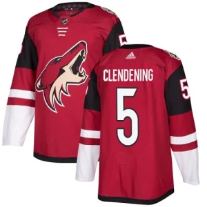 Youth Arizona Coyotes Adam Clendening 5 Authentic Burgundy Red Home Jersey