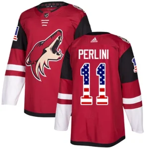 Youth Arizona Coyotes Brendan Perlini 11 Authentic Red USA Flag Fashion