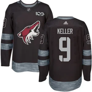 Youth Arizona Coyotes Clayton Keller 9 Authentic Black 1917-2017 100th Anniversary