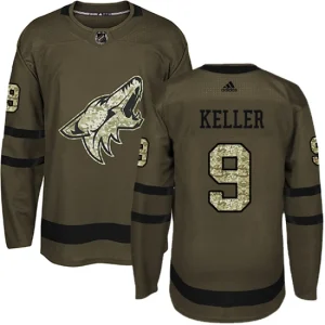 Youth Arizona Coyotes Clayton Keller 9 Authentic Green Salute to Service