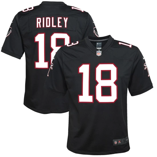 Youth Atlanta Falcons Calvin Ridley Nike Black Throwback Game Jersey