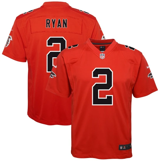 Youth Atlanta Falcons Matt Ryan Nike Red Color Rush Game Jersey