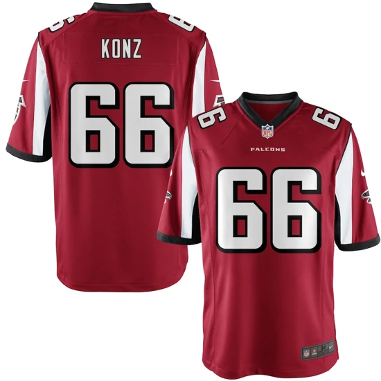 Youth Atlanta Falcons Peter Konz Nike Red Team Game Jersey