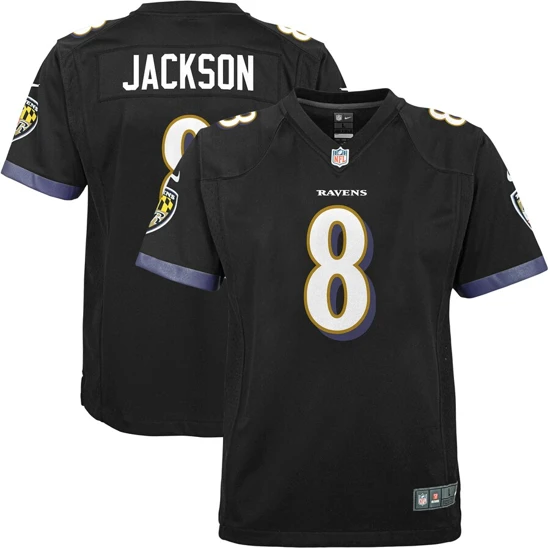 Youth Baltimore Ravens Lamar Jackson Nike Black Game Jersey