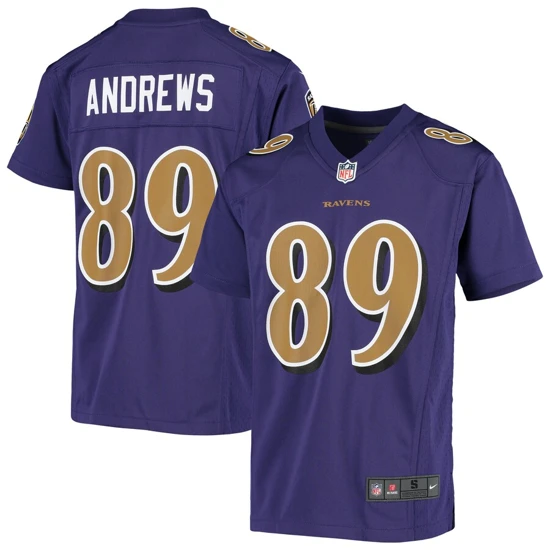 Youth Baltimore Ravens Mark Andrews Nike Purple Color Rush Game Jersey