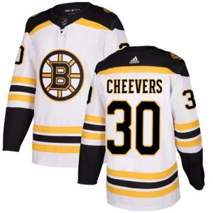 Youth Boston Bruins Gerry Cheevers 30 Authentic White Away