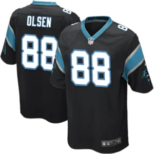 Youth Carolina Panthers Greg Olsen Nike Black Team Color Game Jersey