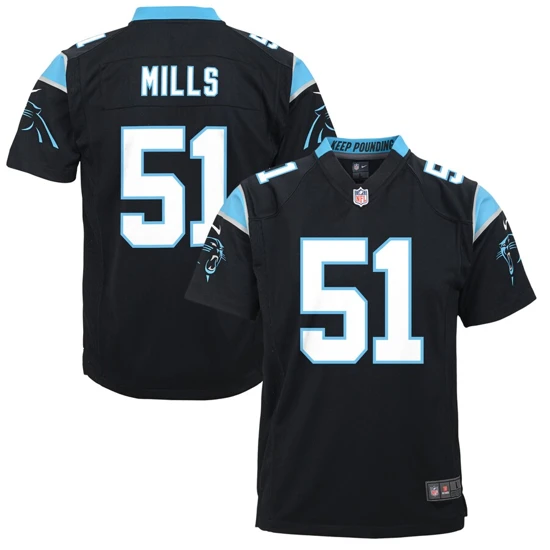 Youth Carolina Panthers Sam Mills Nike Black Retired Game Jersey