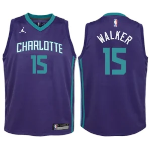 Youth Charlotte Hornets 15 Kemba Walker Purple Swingman Jersey - Statement Edition