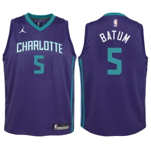 Youth Charlotte Hornets 5 Nicolas Batum Purple Swingman Jersey - Statement Edition