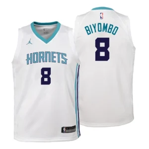 Youth Charlotte Hornets 8 Bismack Biyombo Association White Swingman Jersey