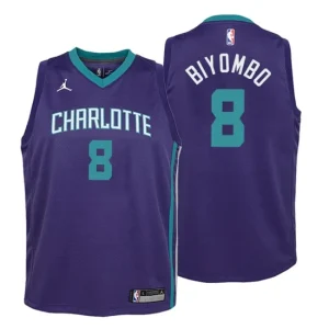 Youth Charlotte Hornets 8 Bismack Biyombo Statement Purple Swingman Jersey