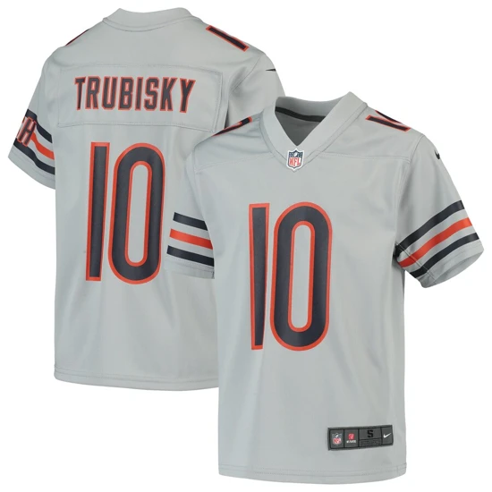 Youth Chicago Bears Mitchell Trubisky Nike Silver Inverted Game Jersey