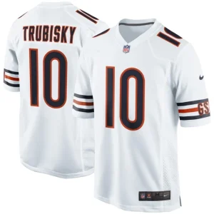 Youth Chicago Bears Mitchell Trubisky Nike White Game Jersey