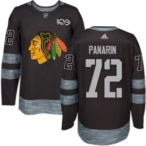 Youth Chicago Blackhawks Artemi Panarin 72 Authentic Black 1917-2017 100th Anniversary