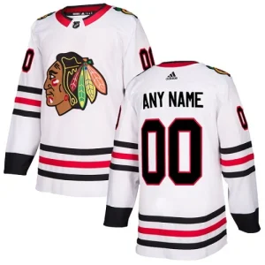 Youth Chicago Blackhawks Customized Away White Authentic