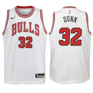 Youth Chicago Bulls 32 Kris Dunn White Swingman Jersey - Association Edition